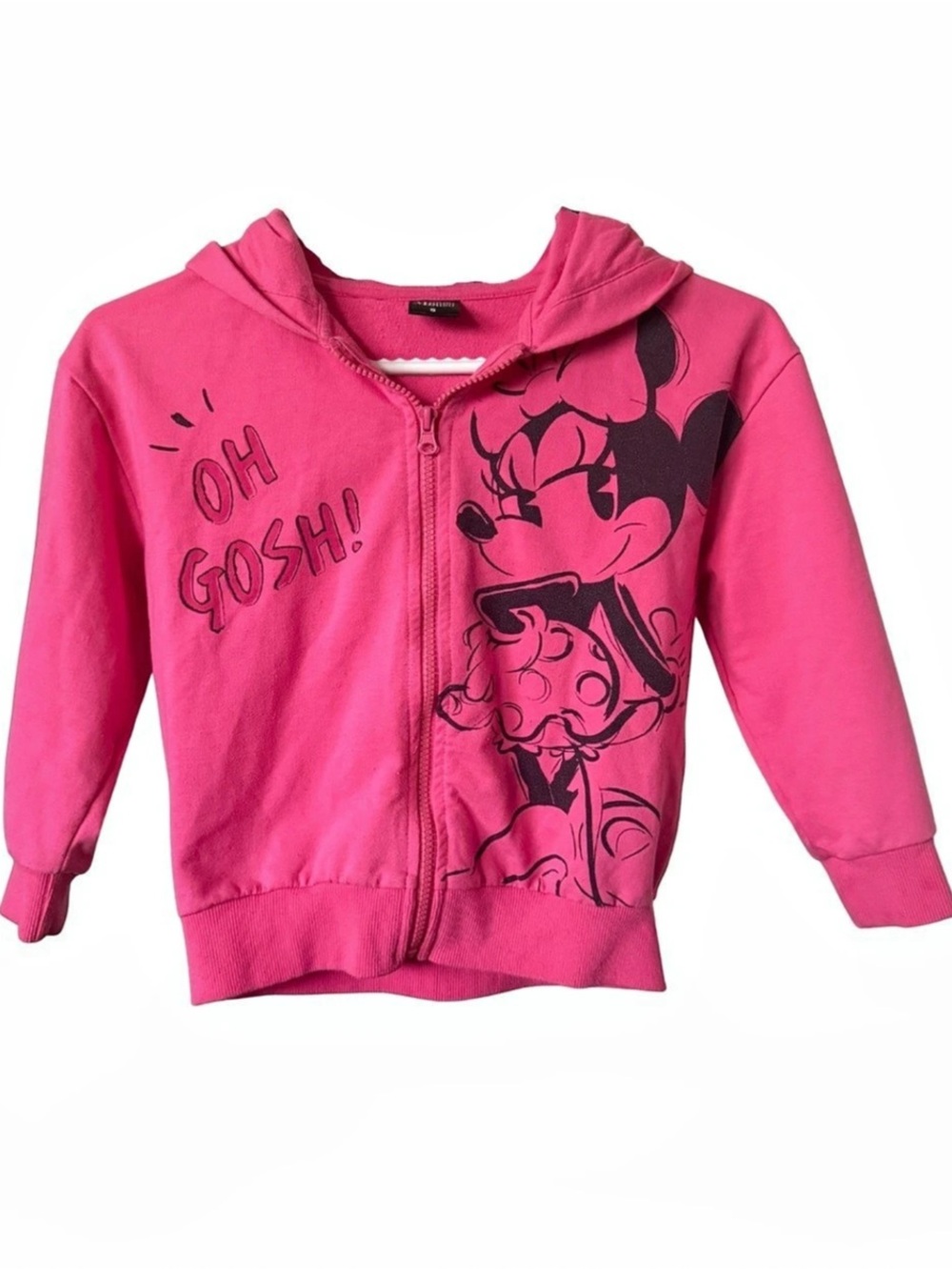 Disney Minnie Mouse Pink Full Zip Hoodie Girls Size 8 Oh Gosh Graphic